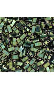 Miyuki half tila 5x2.4mm beads - Metallic green iris HTL-468